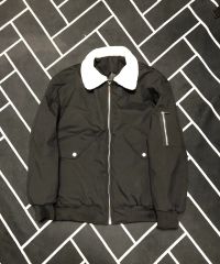 ZARA ブラック MA-1 ファー ボア フライトジャケット - メルカリ