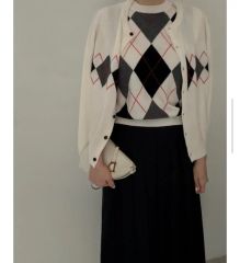 Blumarine カーディガン ビジュー レオパード柄 ヒョウ柄 長袖 紫