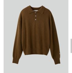 Miu Miu ミュウミュウ コットンピケドッキングロゴ長袖ポロシャツ