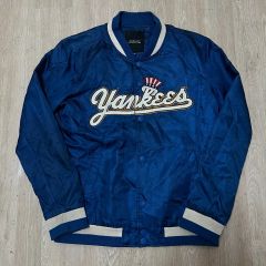 NBA ウォリアーズ スタジャン ビッグロゴ バックプリント 紺 ネイビー 
