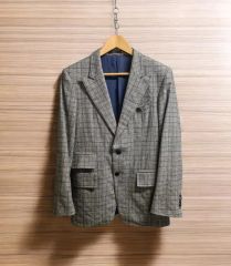 ラトーレ イタリア製 ブラウンチェック ウール ジャケット 50 