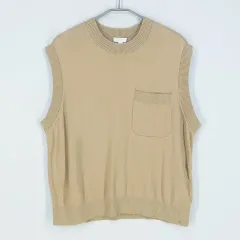 COS メンズ 秋冬 カシミア混 ニットベスト ベージュ XL (HU42714)のサムネイル