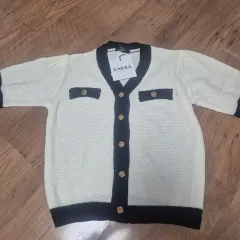 KARRA アイボリー 半袖 カーディガン