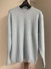 (新品) メンズ ウールカシミア ケーブル編み ニット 115