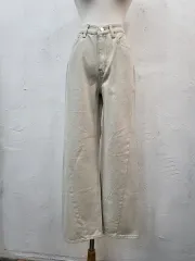 新品 アイボリー ワイド デニム パンツ S