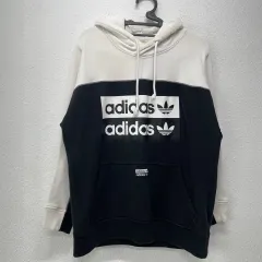 M adidas ロゴプリンティング バイカラー 長袖 フーディー WHO N1159