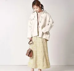 レトロガール アイボリー オーバーサイズ ジャケット