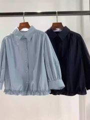 【定価3.5万・タグ付】Cale カル コットンカスリチェックシャツ 半袖 4 定価3.5万・タグ付】Cale カル コットンカスリチェックシャツ 半袖 4