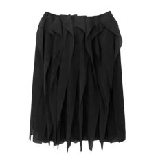 新品タグ付き pleats please フリンジ ウエストゴム スカート 黒 