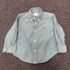 ポロ キッズ シャツ チェック柄 12ヶ月 80サイズ グリーン