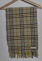 BURBERRY バーバリー グリーン ノヴァチェック ラムウール100% マフラー