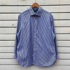フィナモレ｜リネンシャツ カッタウェイ ストライプ 製品洗い