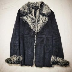 Needlesニードルズ牛皮パッチワーク ヒョウ柄ムートンジャケット M