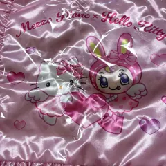 サンリオXメゾピアノ ハローキティ サテン フリル ドットバッグ エコバッグ バッグ ハローキティ ベリエちゃん