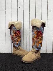 Ed Hardy スカルデザインブーツ Ed Hardy スカルプリントブーツ ターコイズ - メルカリ
