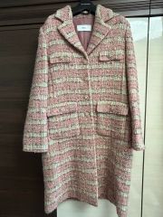 美品【22年】エトロ ツイード チェスターコート ロング丈 花柄裏地