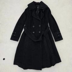 カシミヤ100%✨TASTE ロングコート ブラック ベルト付き 女優衿 黒