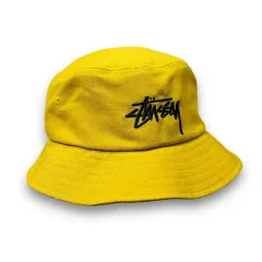 STÜSSY マスタード BIG STOCK ロゴ デッドストック バケットハット