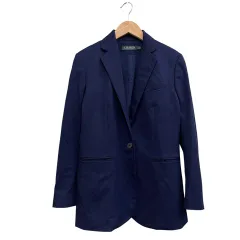 ローレンラルフローレン LAUREN RALPH LAUREN テーラードジャケット シングルボタン センターベント ネイビー サイズ〇 150/80A 