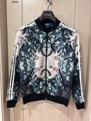 adidas トラックジャケット 花柄 ボタニカル柄 ジャージ L グリーン