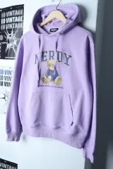 W(XS) ノルディ フード付きTシャツ ビックロゴ パープル Kitsch-16EF2のサムネイル