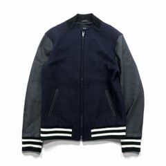 THE TWELVE ( ato ) スタジャン M ネイビー ウール ダブルジップ 袖 