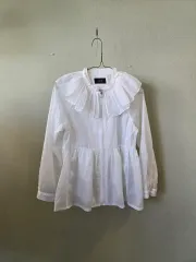 DAKS Little 150 白 フリル ブラウス ジップアップ ジャケットのサムネイル