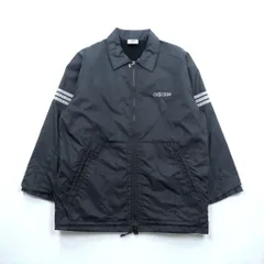 adidas 90年代 デサント社製 ヴィンテージ ジップアップ コーチジャケット L ブラック ナイロン