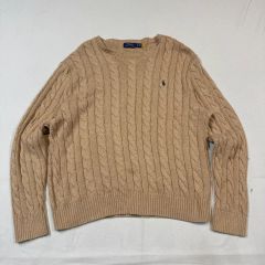 美品 ポロラルフローレン ハーフジップ ケーブルニット 現行 キャメル 