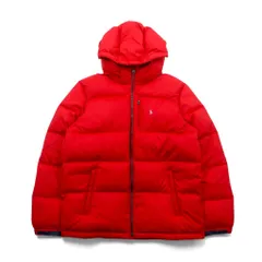 Polo Ralph Lauren PERFORMANCE ダウンジャケット M レッド ナイロン スモールポニー フード着脱式