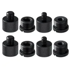 マイクスタンドアダプター カメラネジ変換アダプター 変換 1/4オス-5/8メスと3/8オス-5/8メス（8個入り） アルミニウム合金 マイクアームスタンド、カメラ三脚に最適のサムネイル