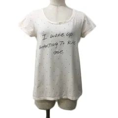 ジェラートピケ gelato pique ルームウェア カットソー Tシャツ プルオーバー Uネック ロゴ ドット 半袖 F ピンク グレー