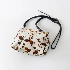 美品 スペイン製 フェルチ FERCHI カウレザー ハラコ ショルダー バッグ／牛革 ポーチ【2400014932447】のサムネイル