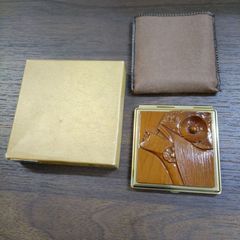 アイヌ 工芸品 木彫り コンパクト ミラー アンティーク 北海道土産
