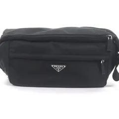 良品□PRADA プラダ 2VH994 リサイクルポリアミド Re-Nylon トライアングルロゴ 三角プレート ショルダーバッグ ブラック イタリア製 メンズ 定価368,500円