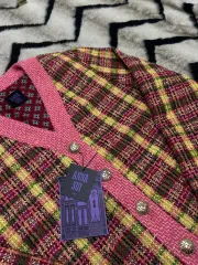 77 anna sui アナスイ ギンガム ツイード ニットカーディガンのサムネイル