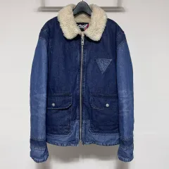 Schott ショート デニム ボア シェアリング ジャケット XL