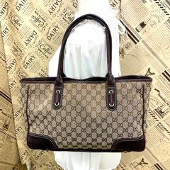 美品☆ グッチ プリンシー トートバッグ GGキャンバス リボン シェリー