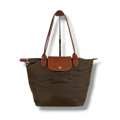 ロンシャン　Longchamp　ルプリアージュ　ハンドバッグ　トートバッグ　カーキ　ブラウン　ナイロンキャンバス