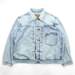 Levi's 大戦モデル 1stタイプ ビッグE ダメージ加工 デニム トラッカージャケット TYPEⅠ Gジャン XL シンチバック 短丈 ダブルプリーツ PREMIUM A3174-0006