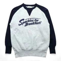 90年代 USA製 ヴィンテージ MEDALLION ラグラン 両V スウェット トレーナー M グレー ネイビー Sparkies for Breakfast