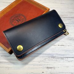 トラッカーウォレット ロング 3層】クロムエクセル 茶芯 YKK シルバー