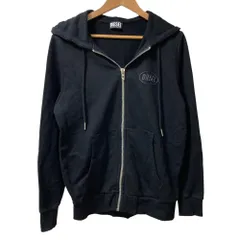 美品 DIESEL ディーゼル ラバーロゴ ジップアップ スウェットパーカー サイズM ブラック メンズ 古着 中古 USED