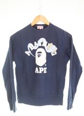 アベイシングエイプ A BATHING APE KAWS CLASSIC COLLEGE CREWNECK SWEATSHIRT カウズ カレッジロゴ スウェット スウェット ネイビー Sサイズ 103MT-4409