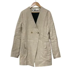 美品 23SS Cabana カバナ ノーカラージャケット サイズ38 ベージュ レディース 古着 中古 USED