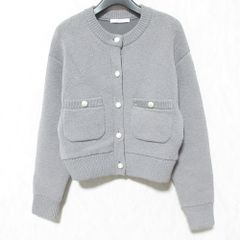LOUNIE ルーニィ バイアス柄編み ジップカーディガン グレー 完売品