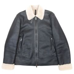 未使用級 BURBERRY バーバリー L ムートンジャケット 黒 近年モデル