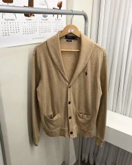 限定値下未使用タグ付】Paul Stuart』高級ウール薄手カーディガンL 