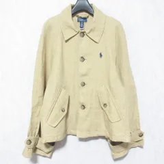 美品 Polo by Ralph Lauren ポロバイラルフローレン リネン ジャケット ショートブルゾン XS ベージュ レディース 古着 中古 USEDのサムネイル