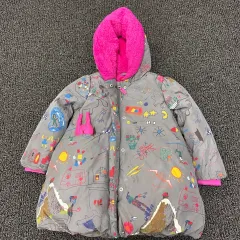 100 オイリリー キッズ ダックダウン ジャケット ロング丈 100 サイズ ピンクのサムネイル